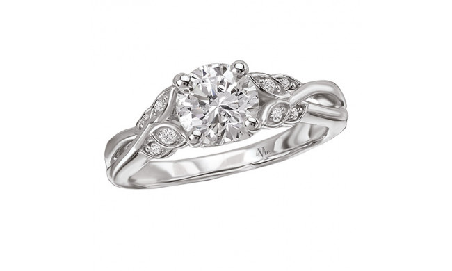 14k White Gold Semi-Mount Diamond Engagement Ring