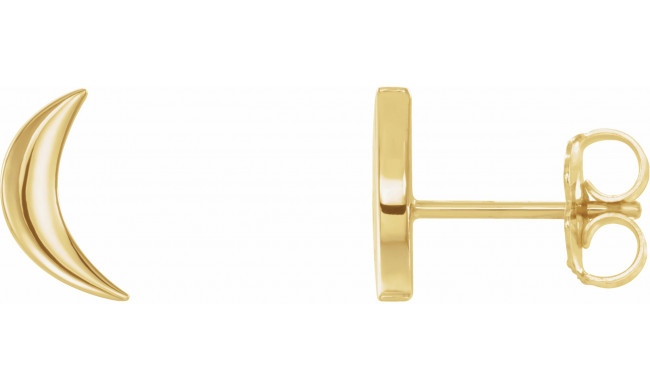 14K Yellow Crescent Moon Earrings - 86846601P