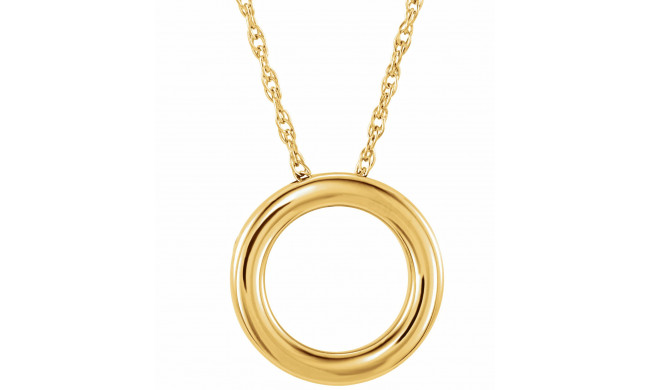 14K Yellow 15 mm Circle 18 Necklace - 863221027P