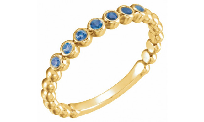 14K Yellow Blue Sapphire Stackable Ring - 7181360015P