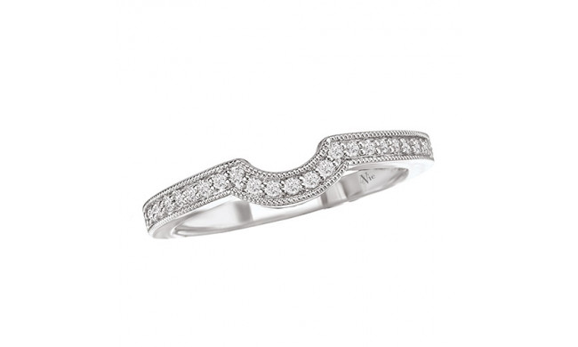 La Vie 14k White Gold Curved Wedding Band