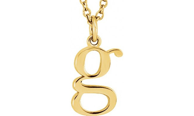 14K Yellow Lowercase Initial g 16 Necklace - 8578070018P