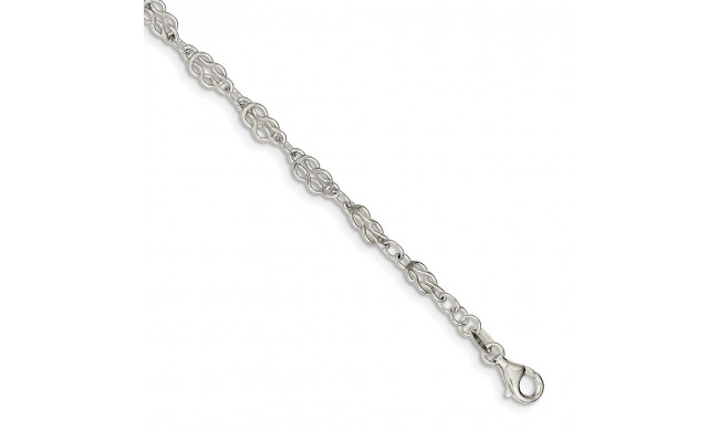 Quality Gold Sterling Silver 4.5mm Herculean Knot Link Bracelet - QG666-7.25