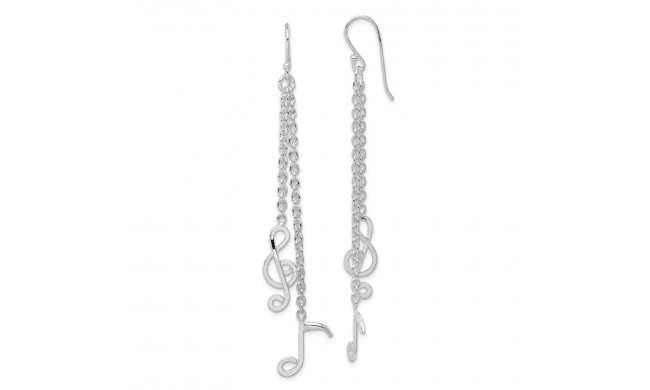 Quality Gold Sterling Silver Rhodium-plated Musical Notes Dangle Earrings - QE8920