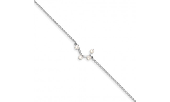 Quality Gold Sterling Silver Rhod-plat 4 2-3mm FWC Pearl Aquarius Bracelet - QG5097-7