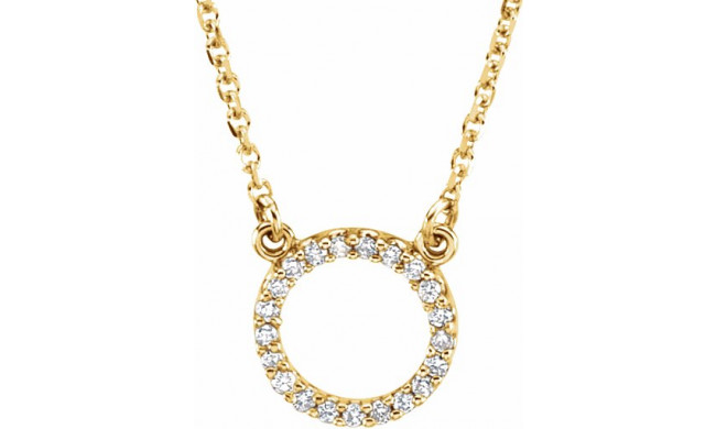 14K Yellow 1/10 CTW Diamond Circle 16 Necklace - 66417100002P