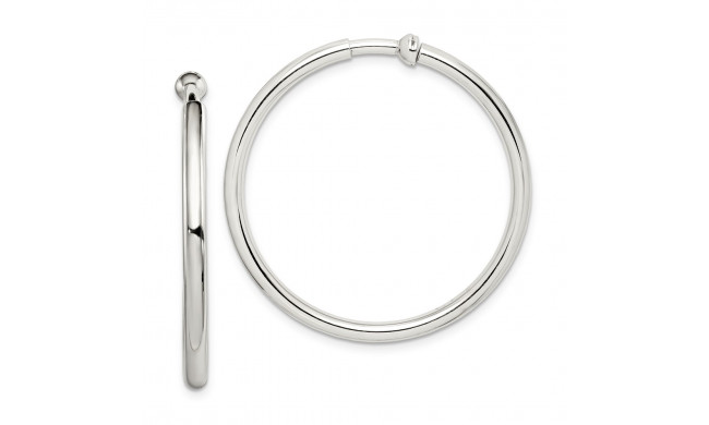 Quality Gold Sterling Silver Polished Non-Pierced Hoop Earrings - QE8553