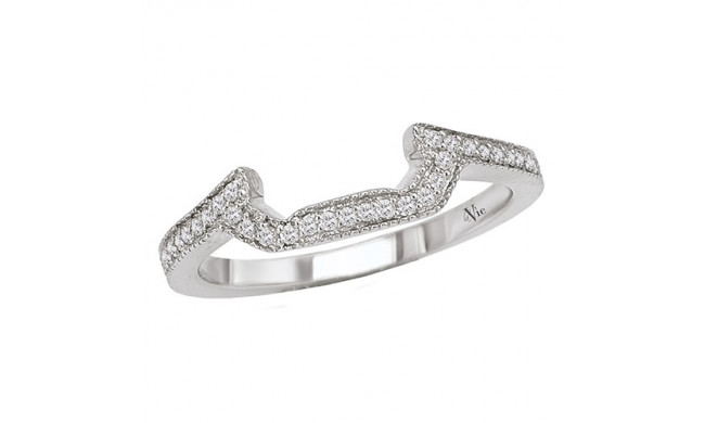 14k White Gold Curved Wedding Band