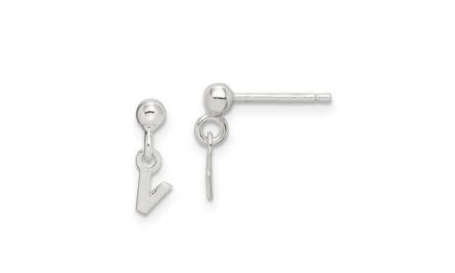 Quality Gold Sterling Silver Polished V Dangle Post Earrings - QE6885V