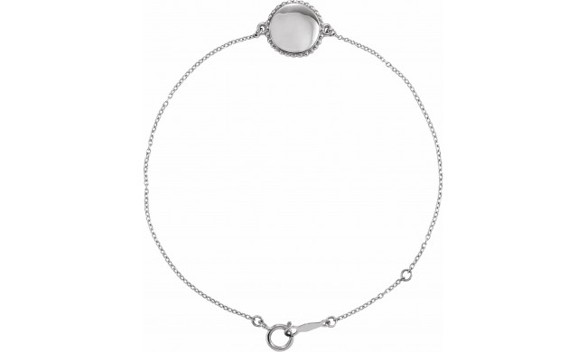 14K White Beaded 6.5-7.5 Bracelet - BRC783101P