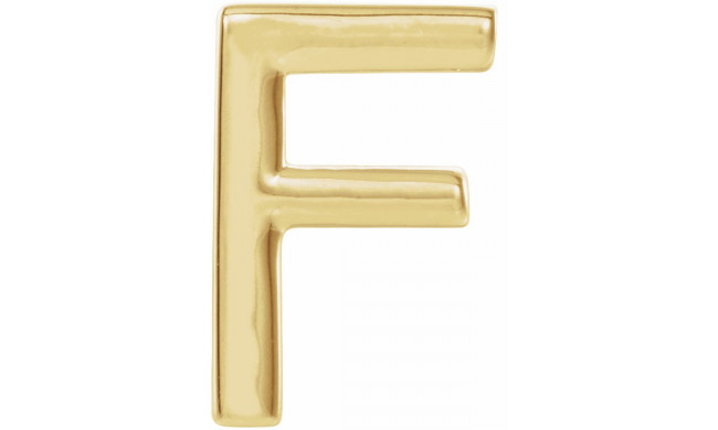 14K Yellow Single Initial F Earring - 86800132P