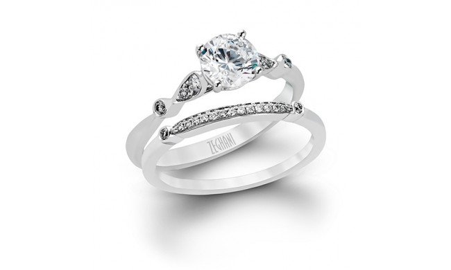 Zeghani 14k White Gold Diamond Engagement Ring