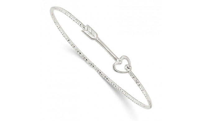 Quality Gold Sterling Silver Diamond Cut Arrow Interlocking  Bangle Bracelet - QB1121