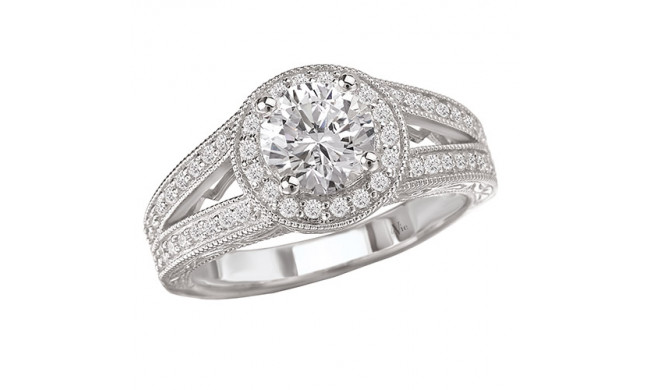 La Vie 14k White Gold Semi-Mount Diamond Engagement Ring