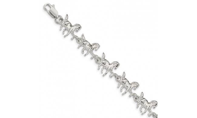 Quality Gold Sterling Silver Horses Bracelet - QA5-7