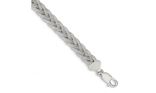 Quality Gold Sterling Silver Fancy Braided Bracelet - QG3289-7.5
