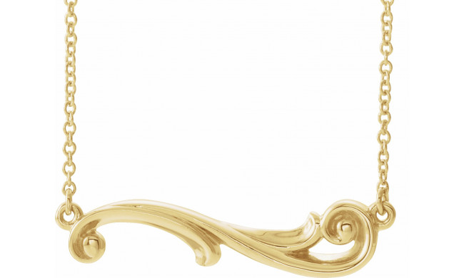 14K Yellow Freeform Bar 18 Necklace - 86873606P