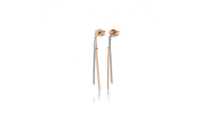 14k Two Tone Gold Breuning Diamond Drop Earrings