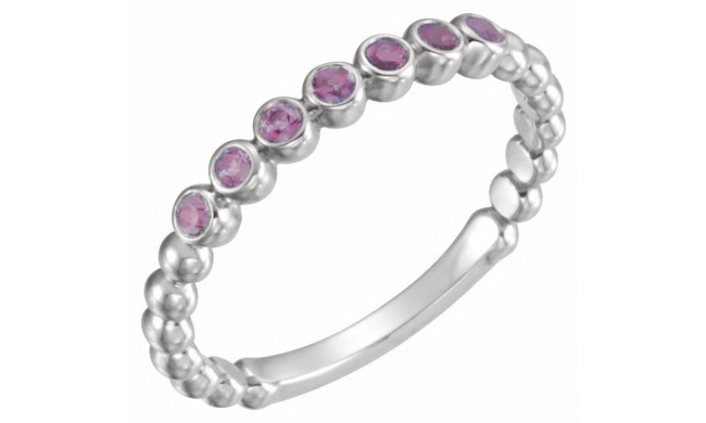 14K White Amethyst Stackable Ring - 7181360002P