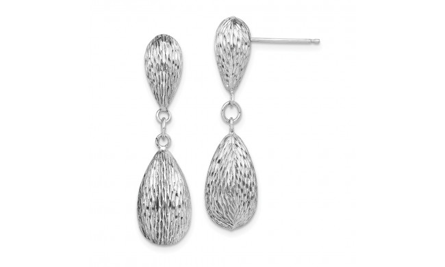 Quality Gold Sterling Silver Rhodium Plated  Tear Drop Dangle Earrings - QE8606