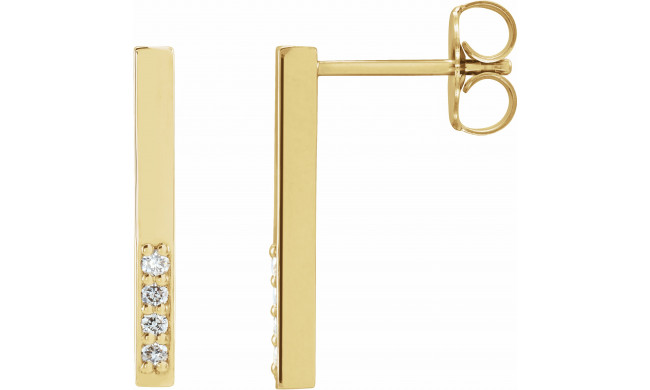 14K Yellow .07 CTW Diamond Bar Earrings - 86730601P