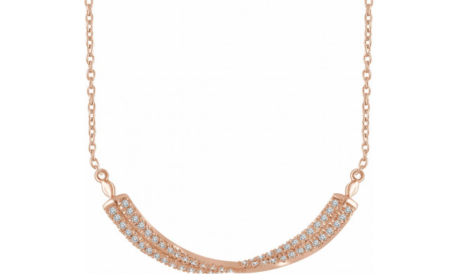 14K Rose 1/4 CTW Diamond Twisted Bar 16-18 Necklace - 65306060003P