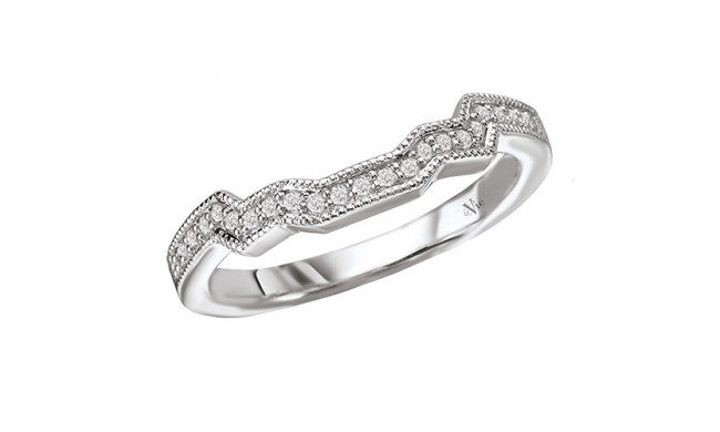 14k White Gold Curved Wedding Band