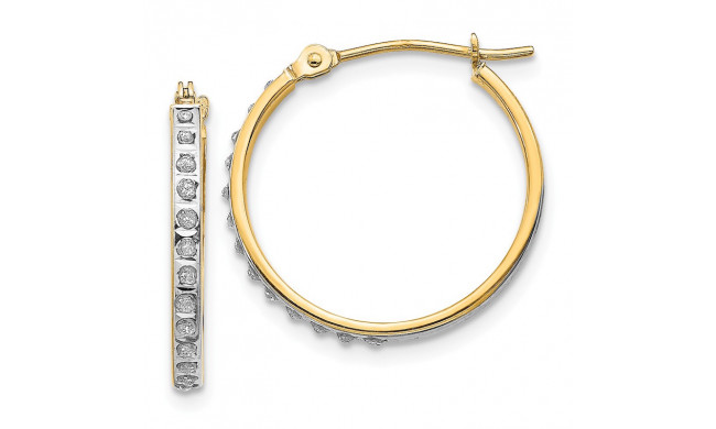 Quality Gold 14k Diamond Fascination Round Hinged Hoop Earrings - DF242