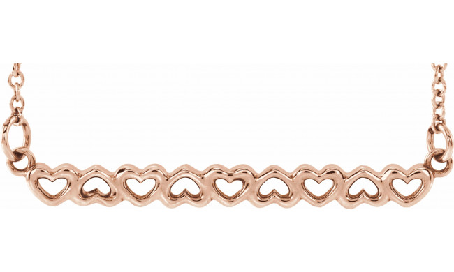 14K Rose Heart Bar 16-18 Necklace - 86769602P