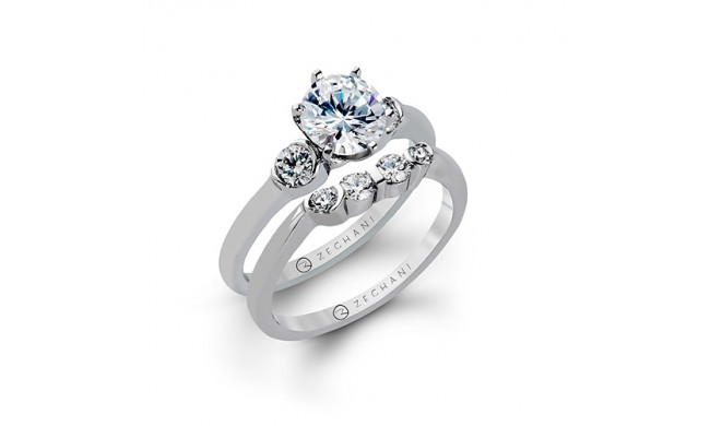 Zeghani 14k White Gold Diamond Engagement Ring