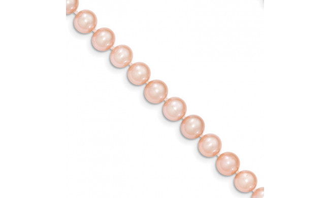 Quality Gold 14k Pink Near Round Freshwater Cultured Pearl Bracelet - PPN060-7.5