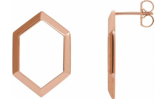 14K Rose Geometric Drop Earrings - 87020602P