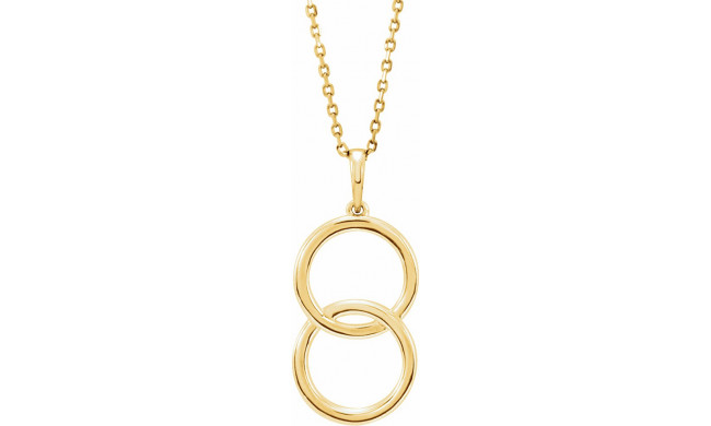 14K Yellow Interlocking Circle 18 Necklace - 86594601P