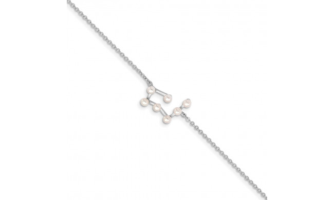 Quality Gold Sterling Silver Rhod-plat 7 2-3mm FWC Pearl Taurus Bracelet - QG5094-7