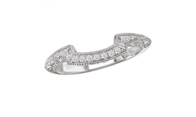 14k White Gold Curved Wedding Band