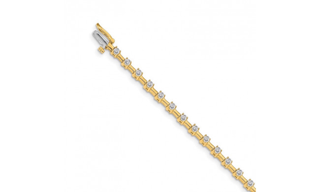 Quality Gold 14k Yellow Gold A Diamond Tennis Bracelet - X636A