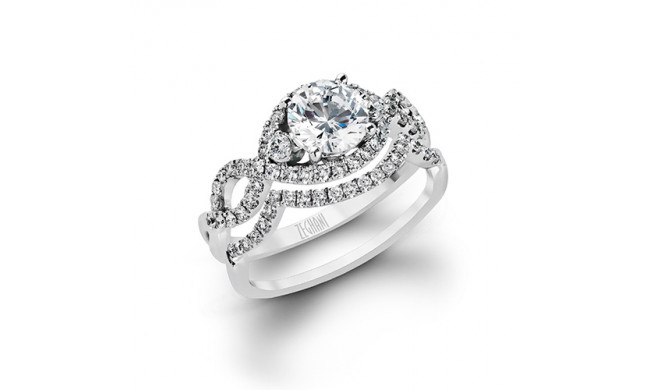 Zeghani 14k White Gold Diamond Engagement Ring