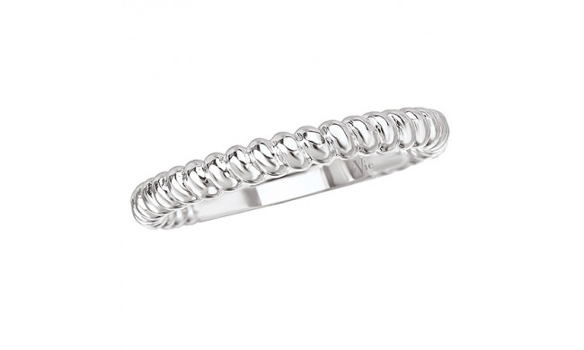 La Vie 14k White Gold Twisted Rope Diamond Wedding Band