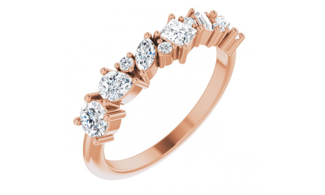 14K Rose 7/8 CTW Diamond Anniversary Band - 124090602P