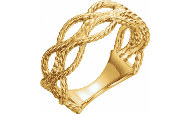 14K Yellow Rope Ring - 51670102P