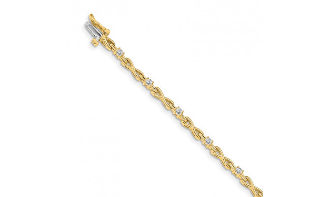 Quality Gold 14k Yellow Gold 2.2mm Diamond Tennis Bracelet - X2106