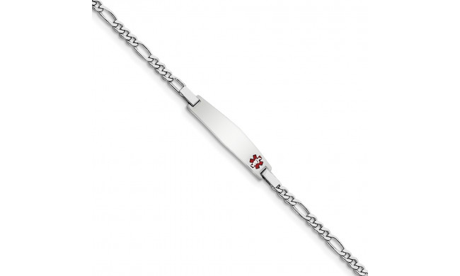 Quality Gold Sterling Silver Rhodium Children's Medical ID Bracelet  Figaro ID Bracelet - XSM53-6