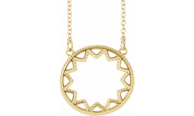 14K Yellow Milgrain Sun 16-18 Necklace - 86764601P