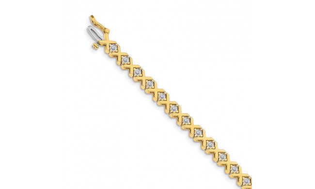Quality Gold 14k Yellow Gold 2.9mm Diamond Tennis Bracelet - X722