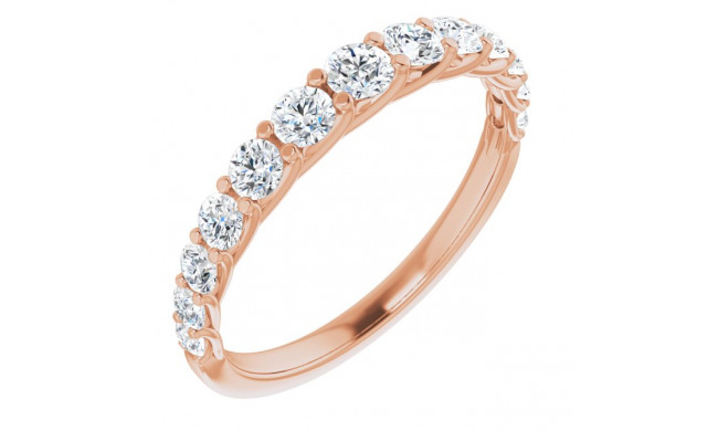 14K Rose 3/4 CTW Diamond Anniversary Band - 123897602P