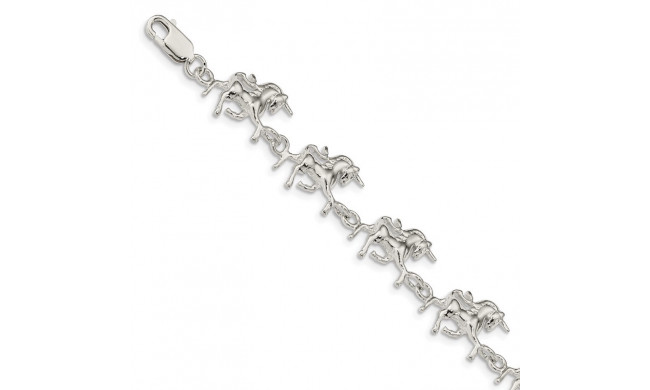 Quality Gold Sterling Silver Unicorns Bracelet - QA14-7