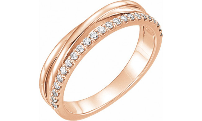 14K Rose 1/4 CTW Diamond Criss-Cross Ring - 122872602P