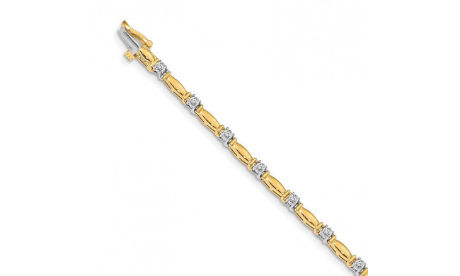 Quality Gold 14k Yellow Gold A Diamond Tennis Bracelet - X654A