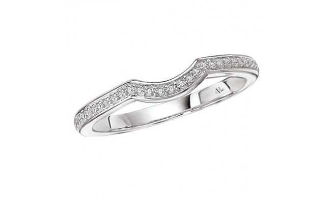 14k White Gold Curved Wedding Band