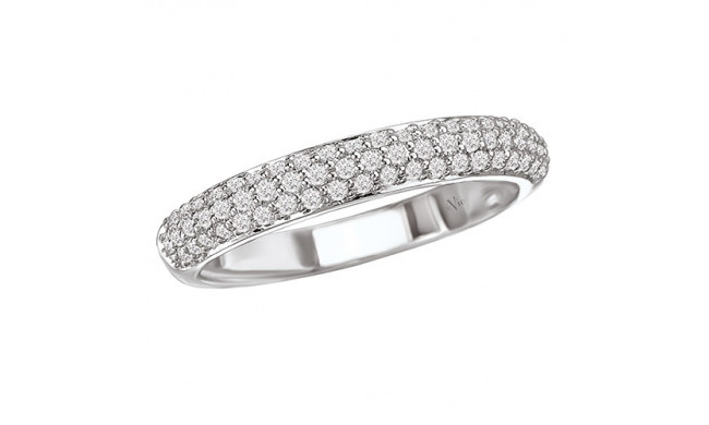 La Vie 14k White Gold Triple Row Diamond Wedding Band